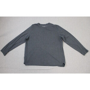 Eddie Bauer T-Shirt Mens XL Gray Cotton Blend Crew Neck Long Sleeve Pullover